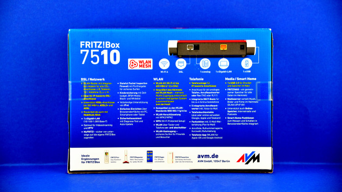Verpackung der AVM Fritzbox 7510 (Bild: Harald Karcher)